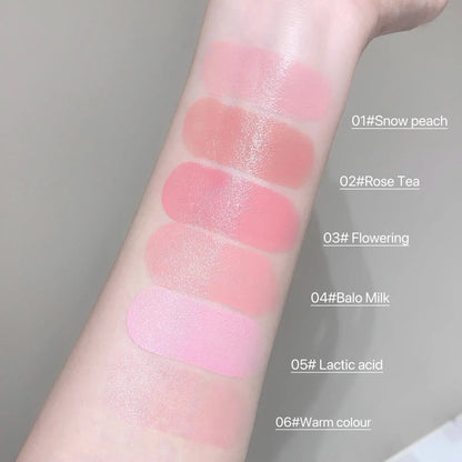 SHAQINUO Cream Blush Stick - Watery Glow, Long-Lasting, Natural Tint, Korean-Style Cheek Makeup for Fresh Look Good Vibrations