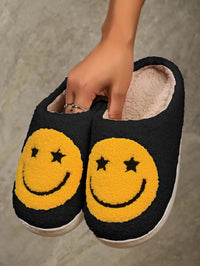 Women's Winter Slippers New Halloween Cartoon Star Eyes Smiling Face Indoor Warm Plush Slippers Good Vibrations
