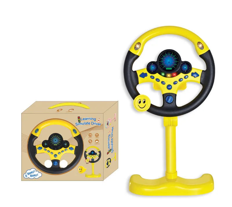 Electric Simulated Driving Steering Three-Dimensional Portable Wheel Copilot Toy Light And Sound Educational Children's Gifts Good Vibrations