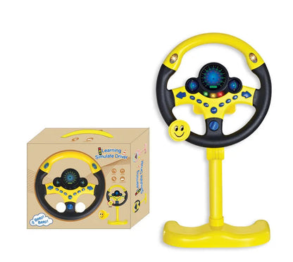 Electric Simulated Driving Steering Three-Dimensional Portable Wheel Copilot Toy Light And Sound Educational Children's Gifts Good Vibrations
