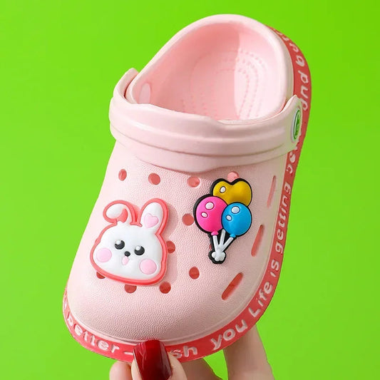 Summer Children Garden Slippers Shoes Boys&Girls Beach Sandal Kids Lightweight Breathable Cute Cartoon Slip Baby Slippers Good Vibrations