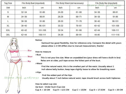 Underwire Women Sexy Swimsuit 2 Piece Swimwear Slim Monokini Chains Print Push Up Bikini Black Blue Green Beachwear Light luxury Good Vibrations