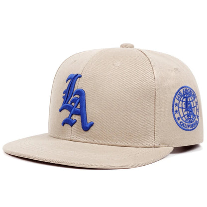 2025 New Los Ange Earth Letter Embroidered Cotton Flat Edge Hat Women Simple Baseball Hat Sunshade Hat Men's Outdoor HipHop Hat Good Vibrations