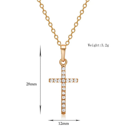 Hot Selling Jewelry Cross Pendant Necklace With Zircon Fashionable And Personalized Design Popular Hip Hop Neck Chain Good Vibrations