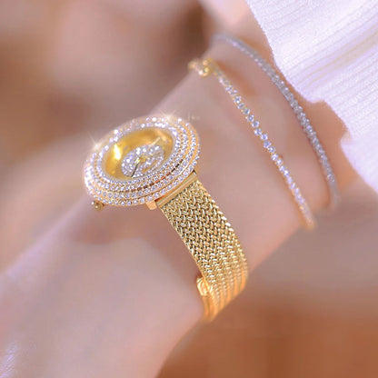 Fashion Luxury Watches For Woman New Vintage Golden Women's Wristwatches Ladies Dress Quartz Clock High Quality Relogio Feminino Good Vibrations