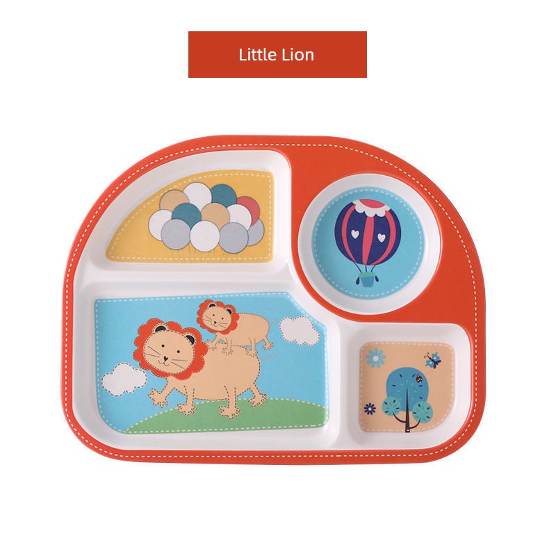 Creative Drop-Proof and Hot-Proof  Bamboo Fiber Baby & Kids Compartment Plate Good Vibrations