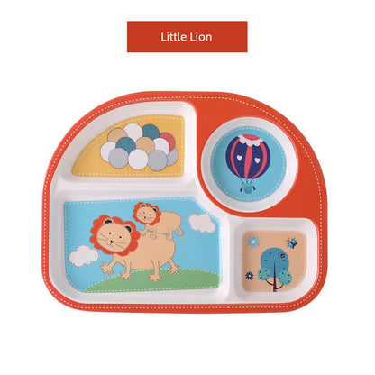 Creative Drop-Proof and Hot-Proof  Bamboo Fiber Baby & Kids Compartment Plate Good Vibrations