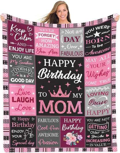 Gifts from Daughter Son for Mother's Day Birthday Mom Gifts Anniversary Unique Gifts for Mom Super Soft Flannel Throw Blankets Good Vibrations