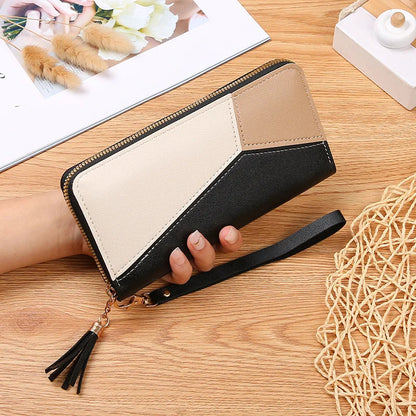 Fashion Zipper Wallets Womens Long Purses Handbags Coin Purse Cards Holder PU Leather Billfold Wallet Good Vibrations