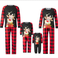 Christmas Family Matching Outfits Father Mother Daughter Son Pajamas Sets Xmas Mommy And Kids Sleepwear Clothes Deer Tops+Pants Good Vibrations