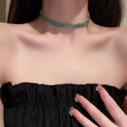 Luxury Shiny Full Rhinestone Choker Necklace for Women Personalized Geometric Crystal Necklaces Wedding Jewelry Party Gifts Good Vibrations Adult Super Store