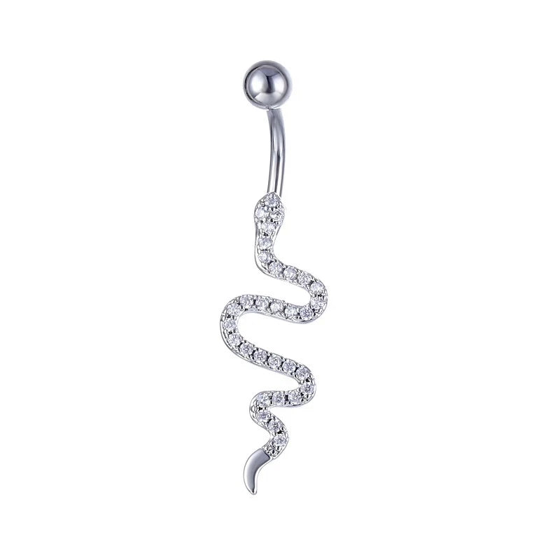 Dainsty Dangled Belly Button Rings Surgical Steel 14G Bar Navel Piercing Ring Crystal CZ Bee Flower Heart Belly Ring Ear Jewelry Good Vibrations Adult Super Store