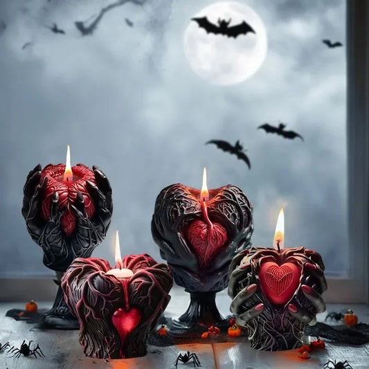 Halloween Candle Silicone Mold Heart Aromatherapy Candle Halloween Decor DIY Gypsum Resin Decor Good Vibrations