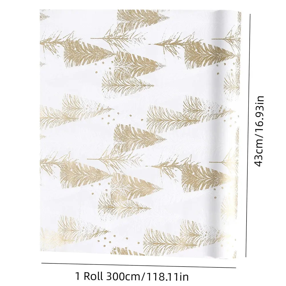1roll Gift Wrapping Paper Christmas Gift Wrapping Paper ChristmasTree Pattern Handmade Paper Flower Bouquet Packaging Paper Good Vibrations