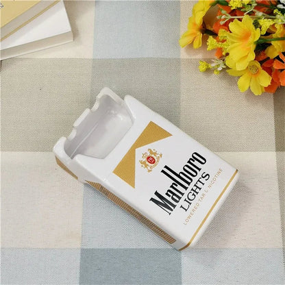 New Style European Cartoon Marlboro Cigarette Box Creative Ceramic Ashtray Household Trend Retro Personality Small Smoke Tray Good Vibrations