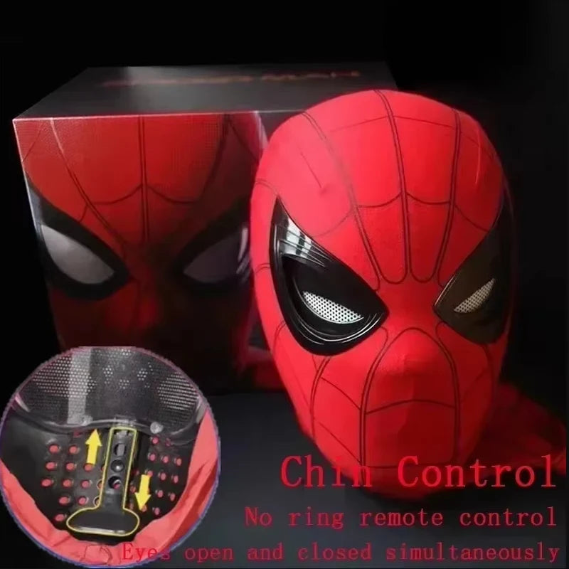 Spider Man Can Blink Masks Cosplay Miles Headgear Moving Eyes Model Party Props Elastic Toys Adults Kids HalloweenChristmasGifts Good Vibrations