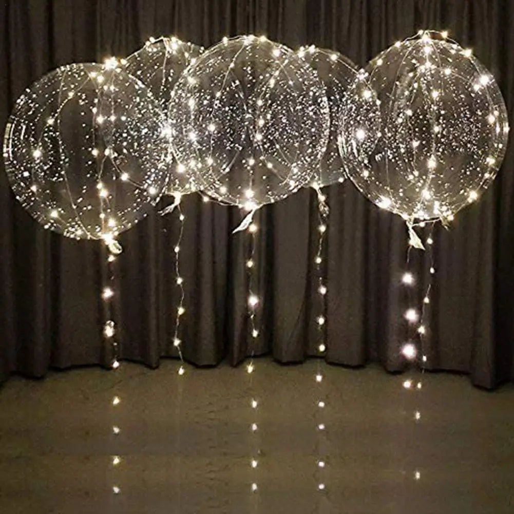 3set Transparent Led Balloons Light Up Balloons With Light Strap Bobo Balloons For Party Birthday Anniversary Wedding Decoration Good Vibrations