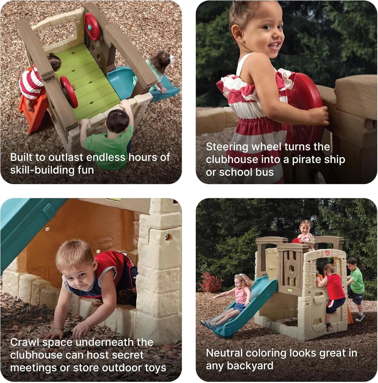 Woodland Climber II Kids Playset, Ages 2 –6 Years Old, Toddler Slide and Climbing Wall, Outdoor Playground for Backyard, Sturdy Good Vibrations