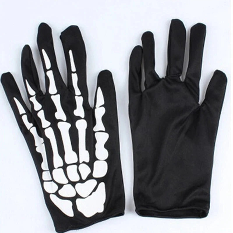 Halloween Gloves Black White Makeup Props Halloween Supplies Naturalness Skull Ghost Claw Gloves Festival Products 2024 Good Vibrations