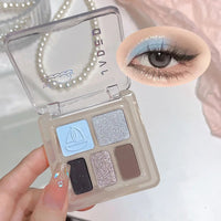 JADED Five Color Purple Pink Glitter Eye Shadow Make Up Palette Waterproof Easy Coloring Shiny Silver Gray Matte Black Eyeshadow Good Vibrations