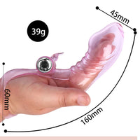 Triple Finger Sleeve Vibrator Delay Extender HandJob Clit Stimulate Squirt Brush Woman Orgasm Massager Condom Stick Good Vibrations
