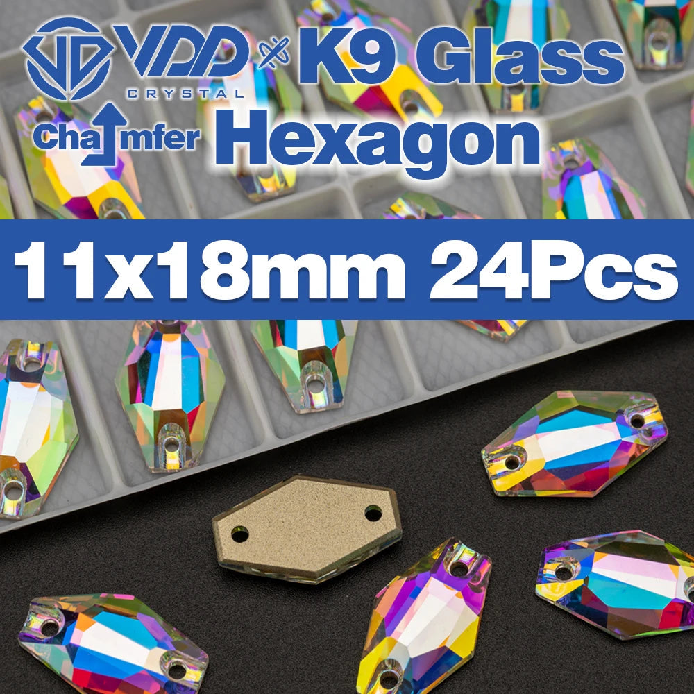 VDD Chamfer AAAAA Top Quality K9 Glass Sew On Rhinestones Sewing Crystal AB Flatback Stone For Clothes Accessories Wedding Dress Good Vibrations
