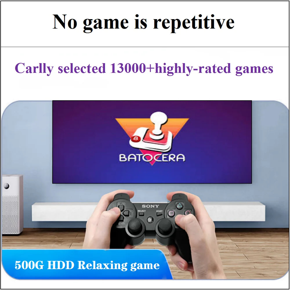 Retro Game Batocera 40 Linux 500G HDD Console with over 13000 high score games for PS3 PS2 PS1 Wii WiiU DC N64 and Windows PC Good Vibrations