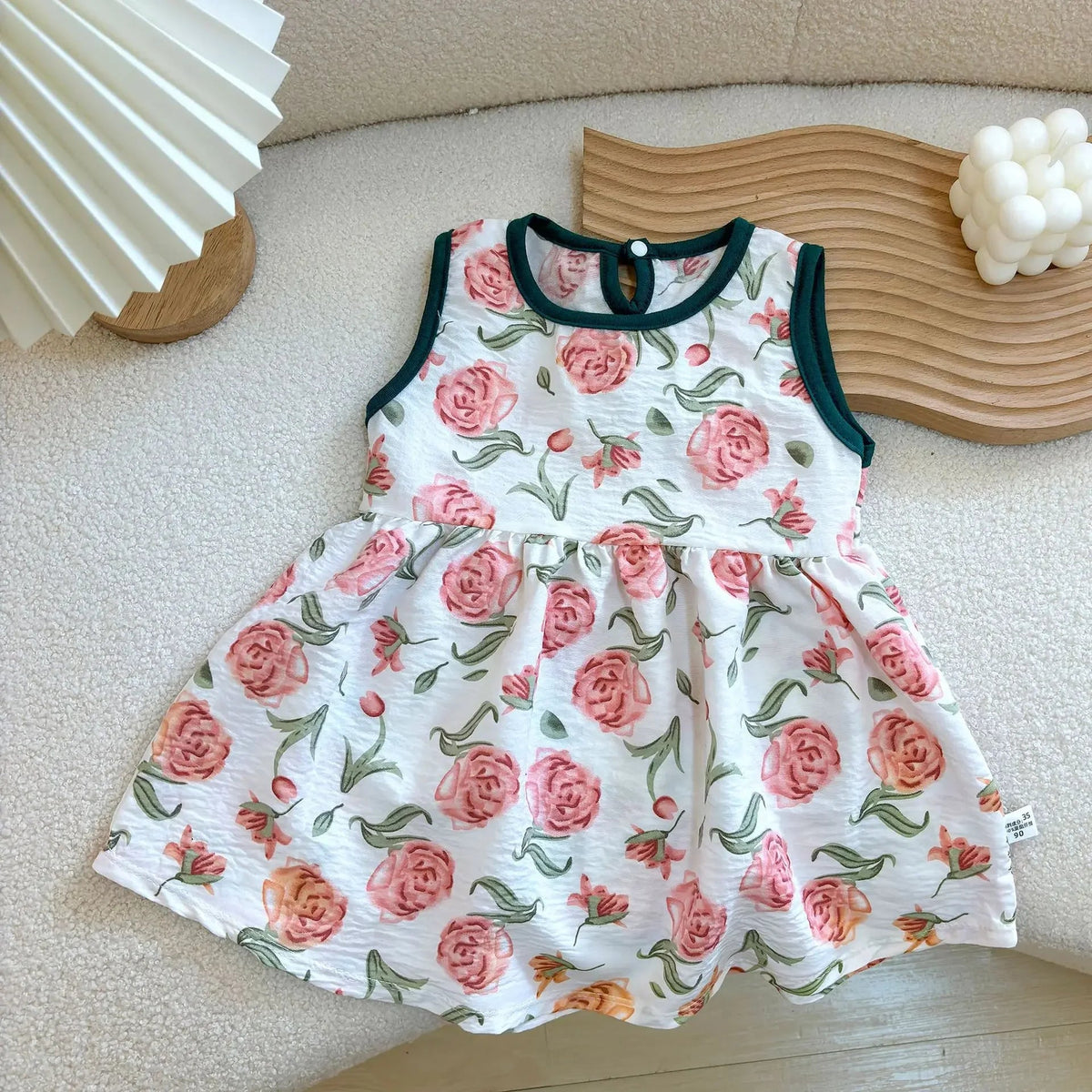Fashion Baby Girls Clothes Baby Girl Leisure Dress Baby Clothing Printed Sleeveless Girls Dress Newborn Princess Dress Good Vibrations