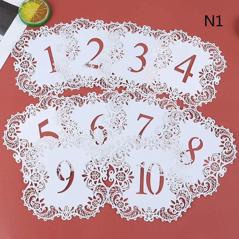 10pcs/set Table Numbers 1-10 11-20 Table Number Cards for Weddings Party Banquet Good Vibrations