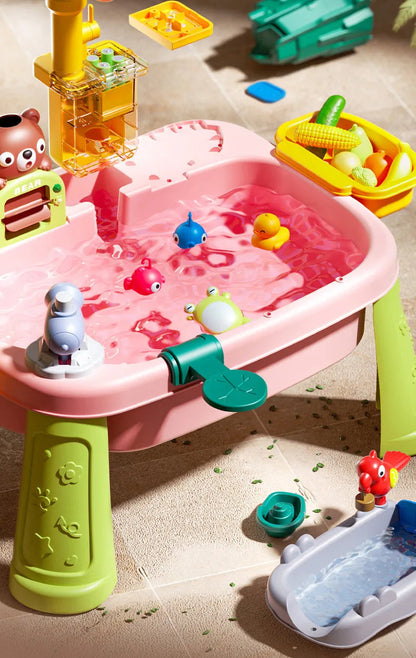 Children's kitchen toys electric fun water play water wash basin fishing dishwashing home role-playing baby early education toy Good Vibrations