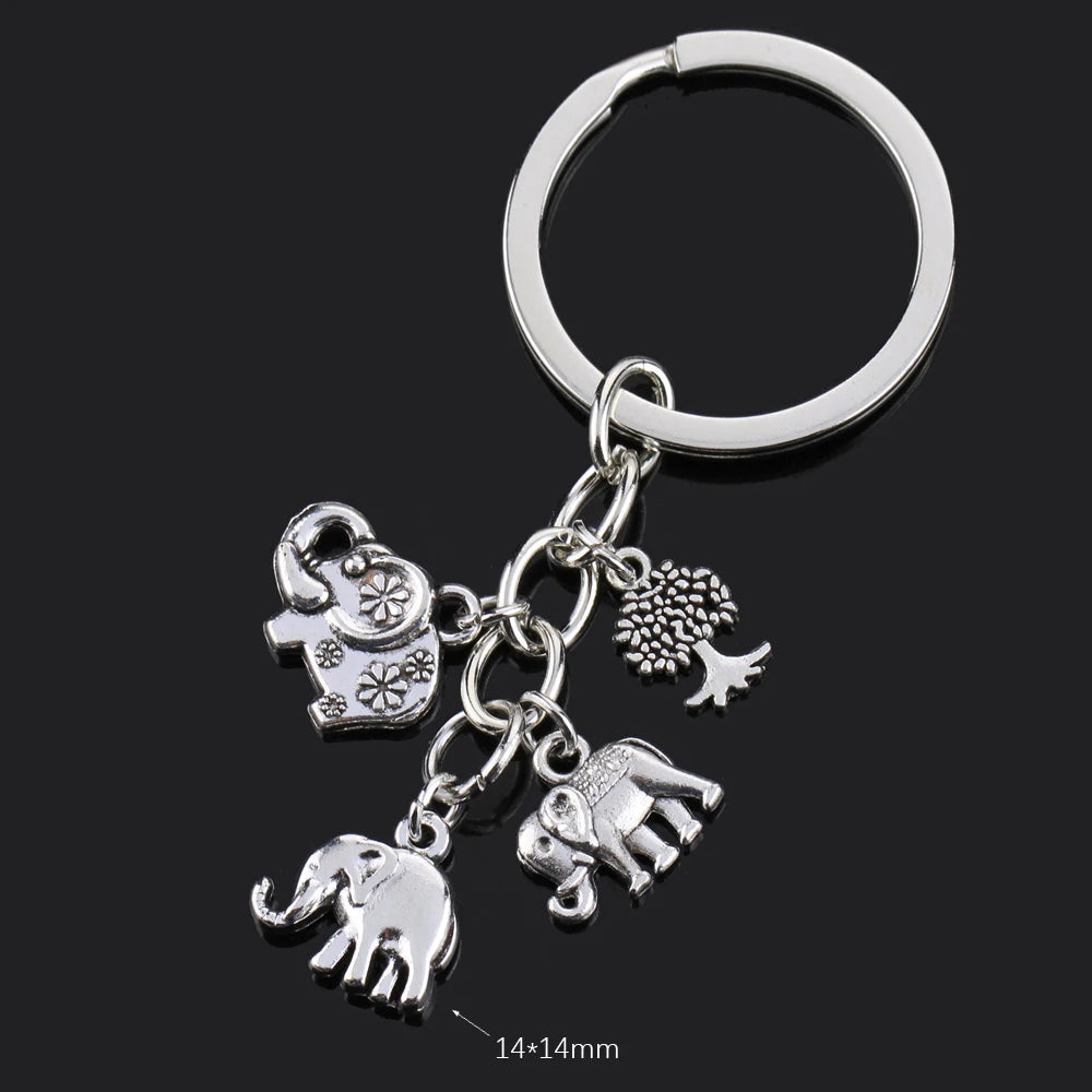 Fashion Animal Women Keychain Car Moon Cat Dog Love Heart Key Chain Friends Gift Jewelry Bag Pendant Wing Evil Eye Angel Turtles Good Vibrations