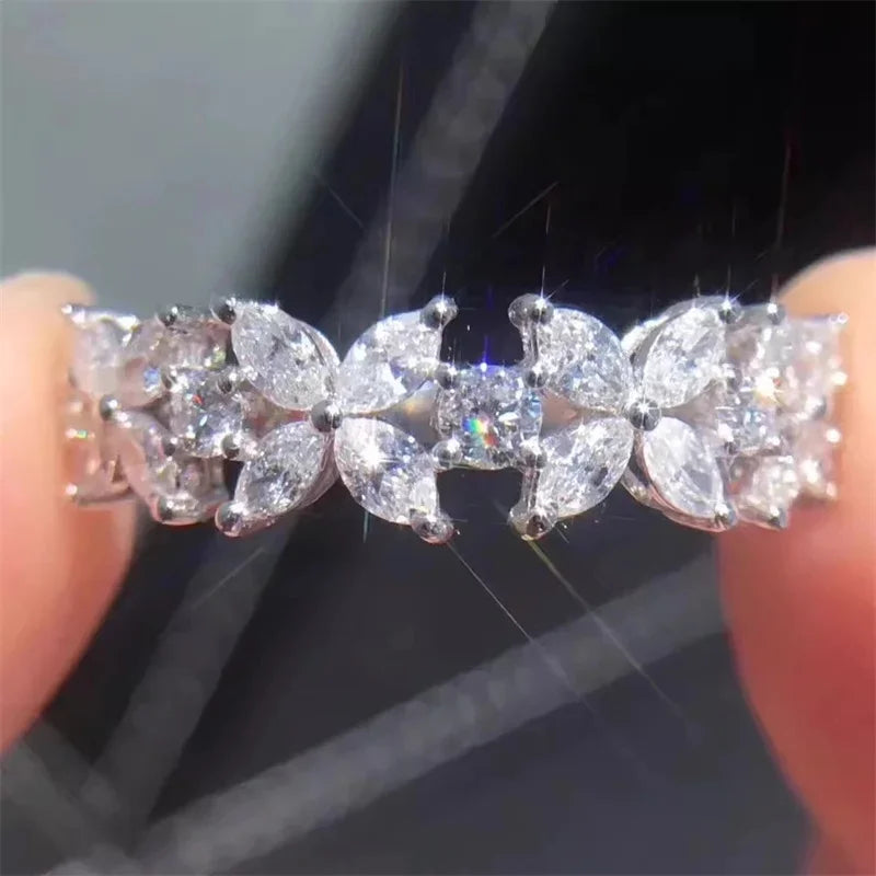 CC Charm Rings For Women Girl Flower Design Silver Color Wedding Engagement Fashion Accessories Fine Jewelry CC3118 Good Vibrations