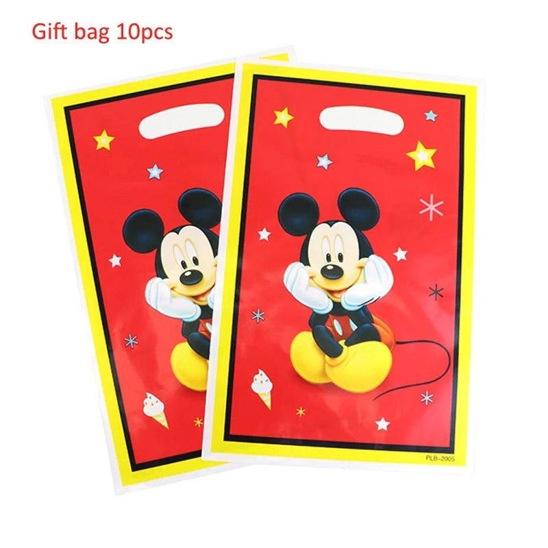 Mickey Mouse Theme Disposable Tableware Cups Plate Baby Children Birthday Party Supplies Boy Family Good Friend Party Decoration Good Vibrations