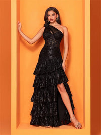 XUIBOL Luxury Skew-shouldered Cake Dress Luxury Tulle Sequin Formal Evening Dress New Elegant Mermaid Maxi Party Prom Good Vibrations