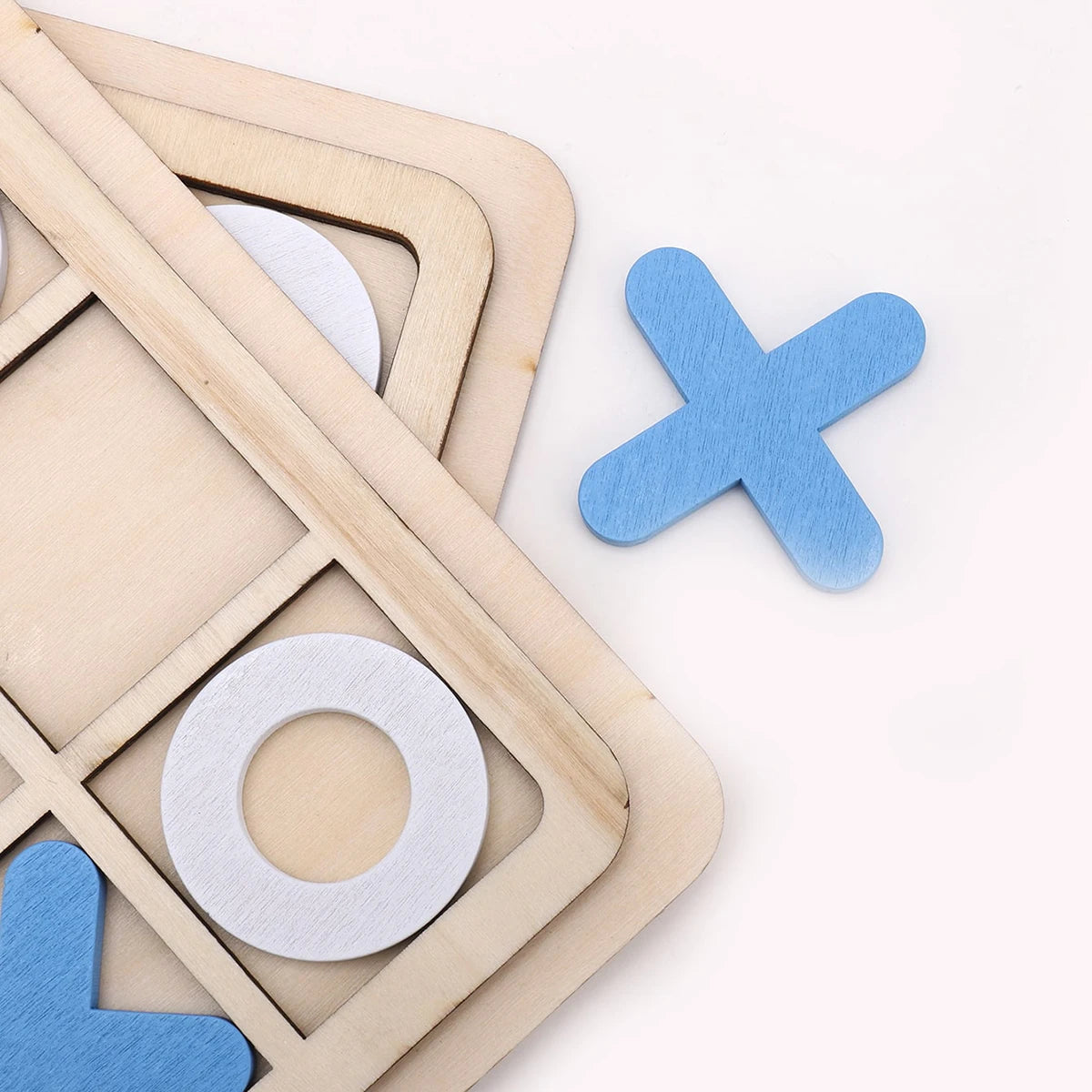 1 set of XO three-in-a-row tic-tac-toe wooden toys, casual battle puzzle board game,  Children's teaching supplies Good Vibrations