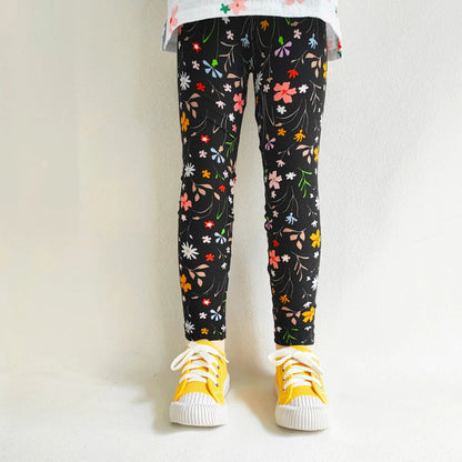 Girls' Leggings Fashion Cartoon Tight Pants Spring and Autumn Baby Girls Slim Fit Flower Leggings Summer Children's Pants Good Vibrations