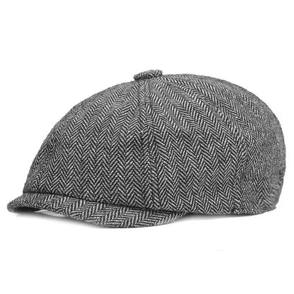 Hat Men Beret Cabbie Driving Hunting Caps Vintage Tweed Blinders Berets Flat Peaked Cap Street Hats for Men Women Good Vibrations