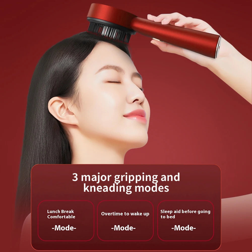 Electric Hair Regrowth Brush with Infrared Light Machine Acupoint Scalp Massage Anti-Hair Loss Exercise Hair Scrubber Combs Good Vibrations