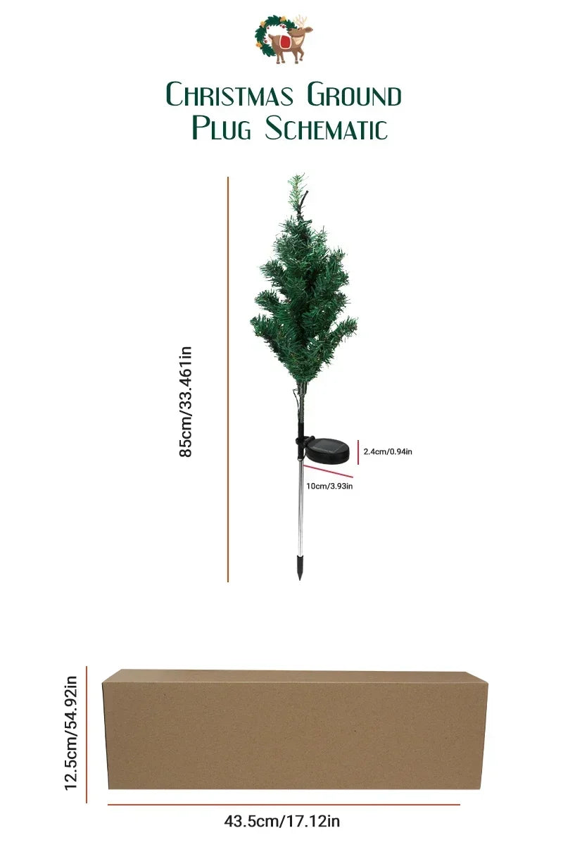 2025 Hot Outdoor Decoration Christmas Tree Light Solar Charging Simulation Pine Tree 20 LED Lawn Light Garden Decoration Light Good Vibrations