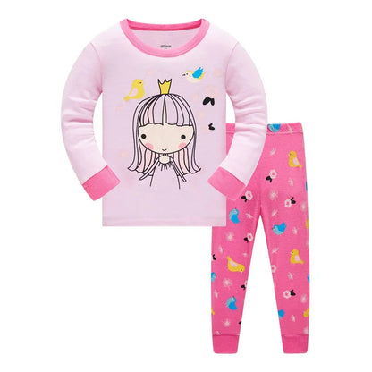 Jumping Meters 3-8T Flamingo Print  Autumn Winter Girls Sleepwear Fashion Children's Home Clothes Kids Pyjamas Costume Good Vibrations