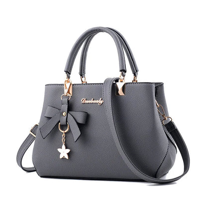 Yogodlns Elegant Women Messenger Bags with flower pendant Office Ladies Totes Pure Handbag for female Crossbody Shoulder Bags Good Vibrations
