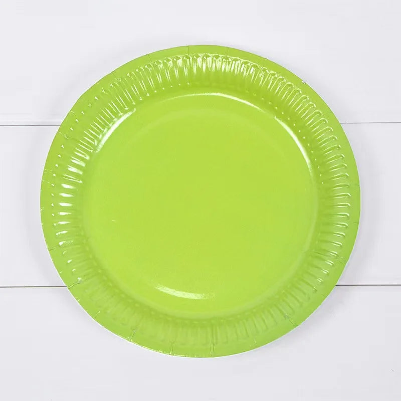 Solid Disposable Tableware Set, Party Supplies, Paper Plates, Wedding, Birthday Party Decor, Adult Favor, Black, Green, Blue, Good Vibrations