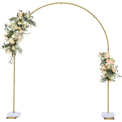 Gold Metal Wedding Arch Backdrop Stand 7.8FT Balloon Arch Stand for Birthday Ceremony Decoration Arch Stand Backdroper Good Vibrations