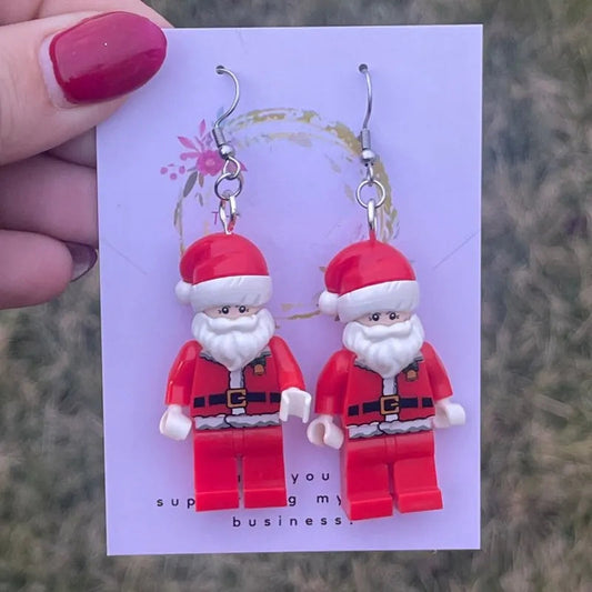 New Christmas Santa Claus Pendant Women's Hook Earrings Creative Santa Claus Statue Handmade Jewelry Earrings Christmas Gift Good Vibrations