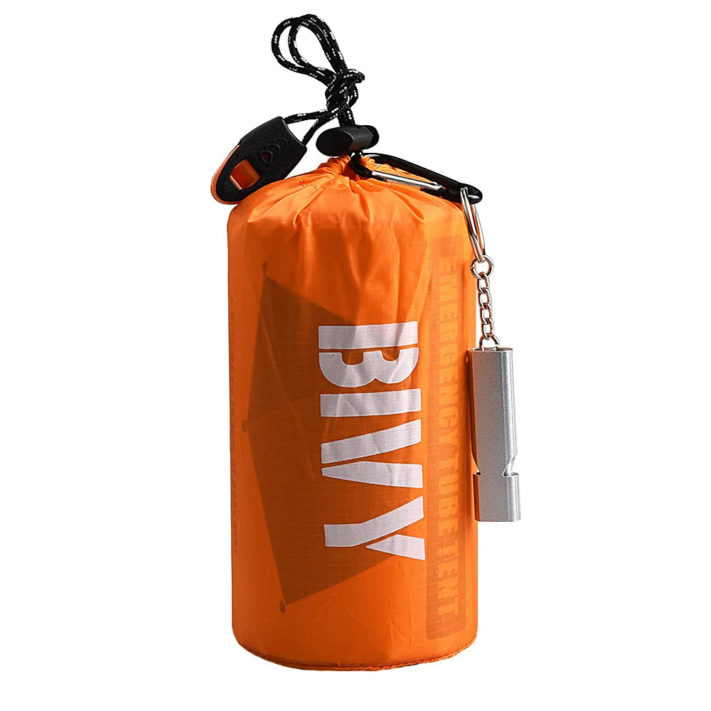 2 Person Emergency Shelter Survival Bivy Tube Tent Kit Thermal Blanket SOS Sleeping Bag Waterproof Survival Equipment Good Vibrations