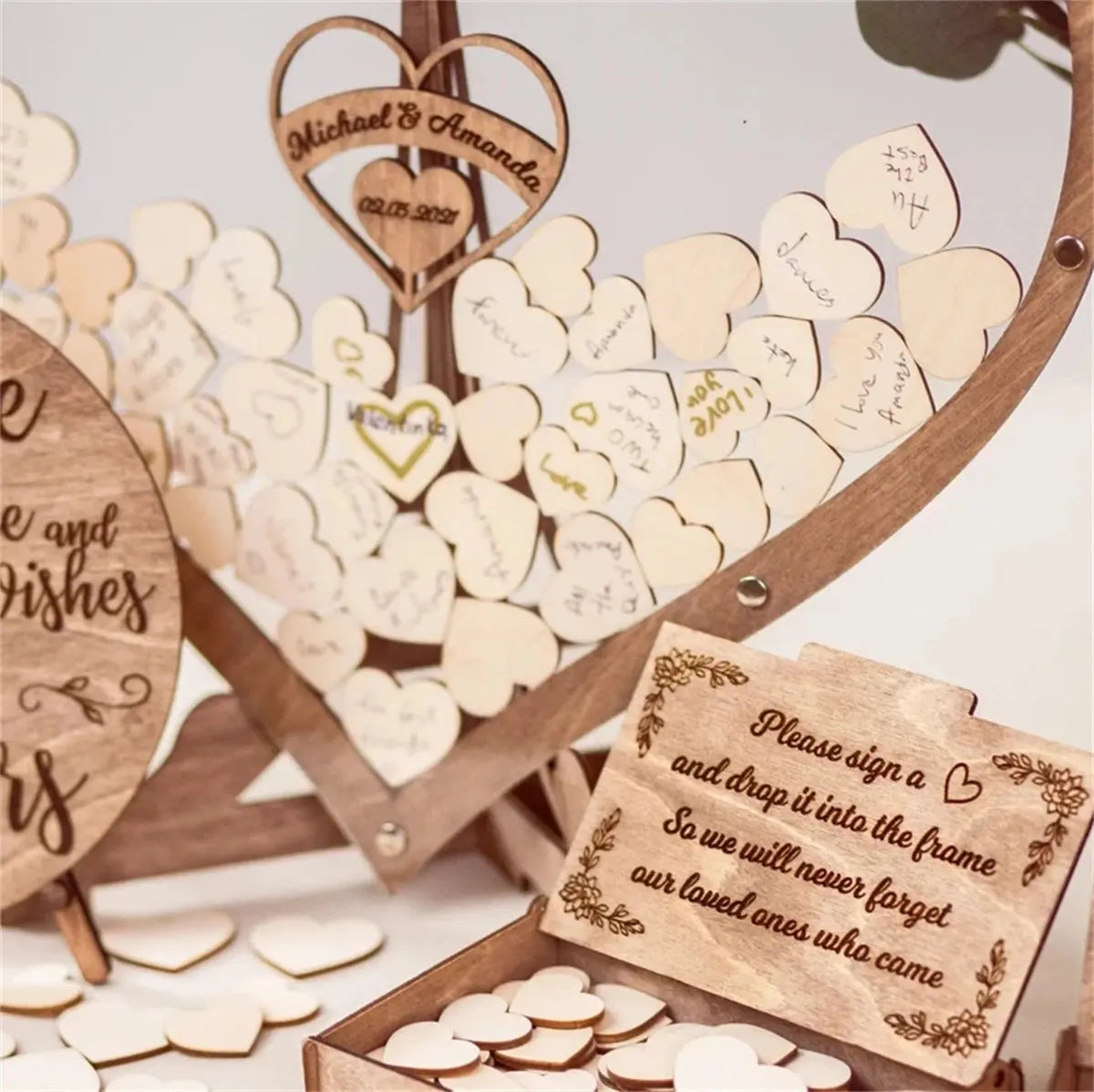 Wedding Ceremony Decor Wood Guest Book Alternative Bridal Shower Guest Book Sign Wedding Table Decor Personalized Wedding Gift Good Vibrations