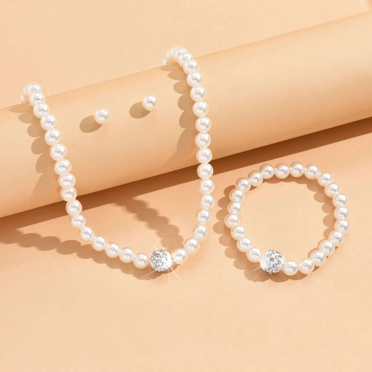 4pcs Women's Jewelry Set Pearl Set Diamond Necklace Bracelet Earrings Set Gorgeous Jewelry-5042 Good Vibrations