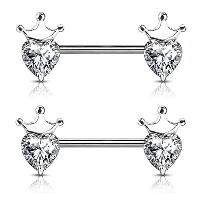 Pink Heart Nipple Piercing Barbell Set Shiny Crystal Nipple Rings Bulk For Women Flower Nippel Jewelry Pack Piercing Teton Lots Good Vibrations Adult Super Store
