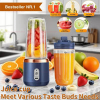 6 Blades Portable Blender 2Cups For Travel Portable Electric Juicer Mixer Usb Charge Fresh Fruit Juice Personal Blender Smoothie Good Vibrations