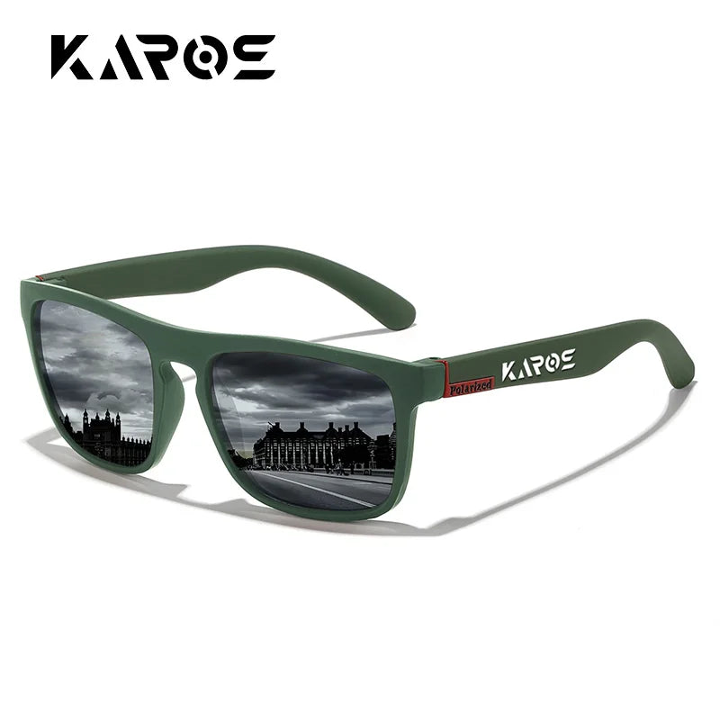 KAROS Sunglasses Men/Women Polarized Square Mirror Brand Design Luxury UV400 SunShade Unisex Fishing Driving Cycling Hiking Good Vibrations